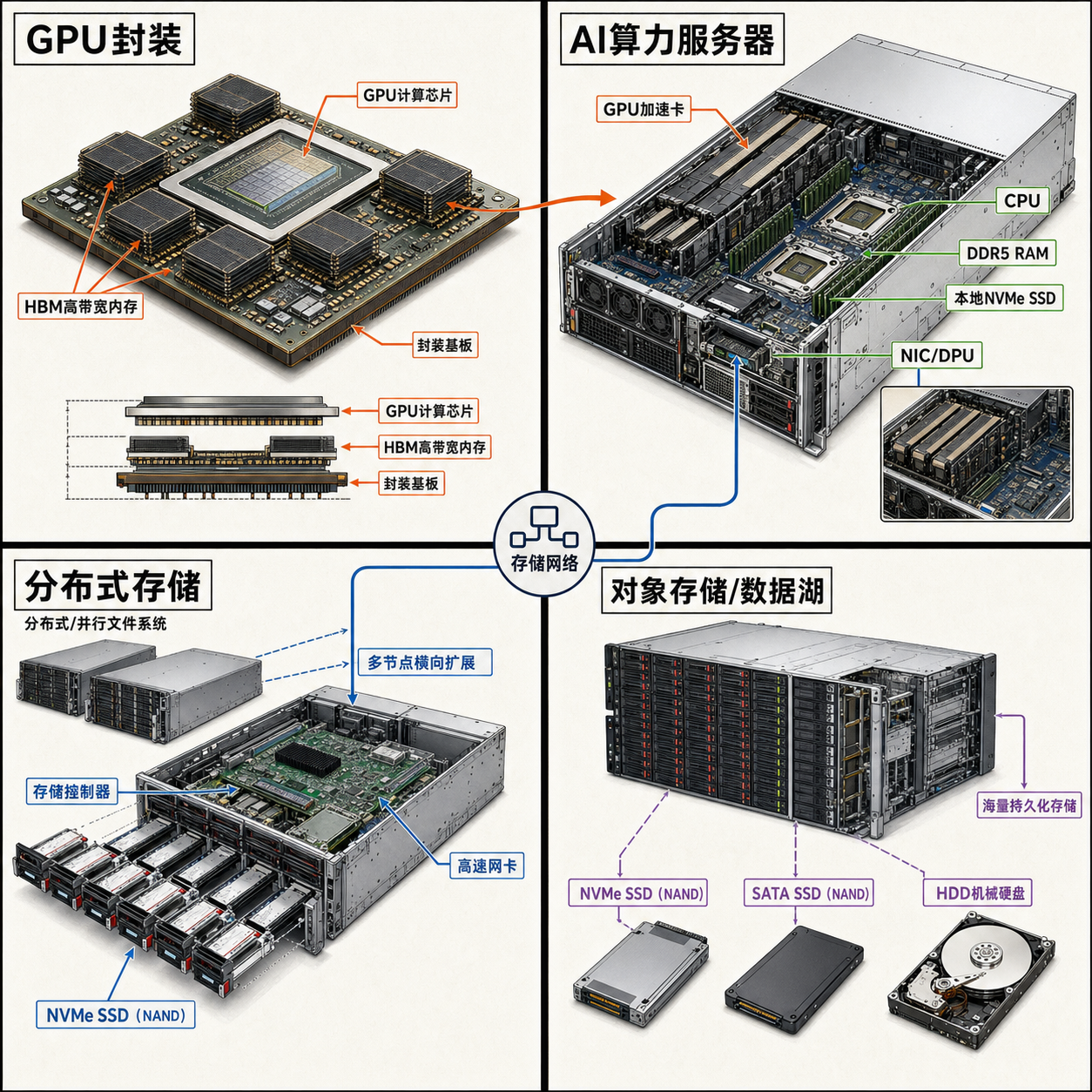 AI算力中心中的存储产品位置