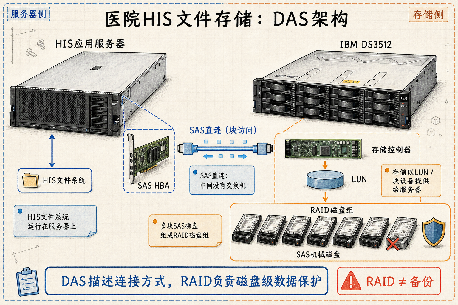 HIS文件存储的DAS与RAID架构