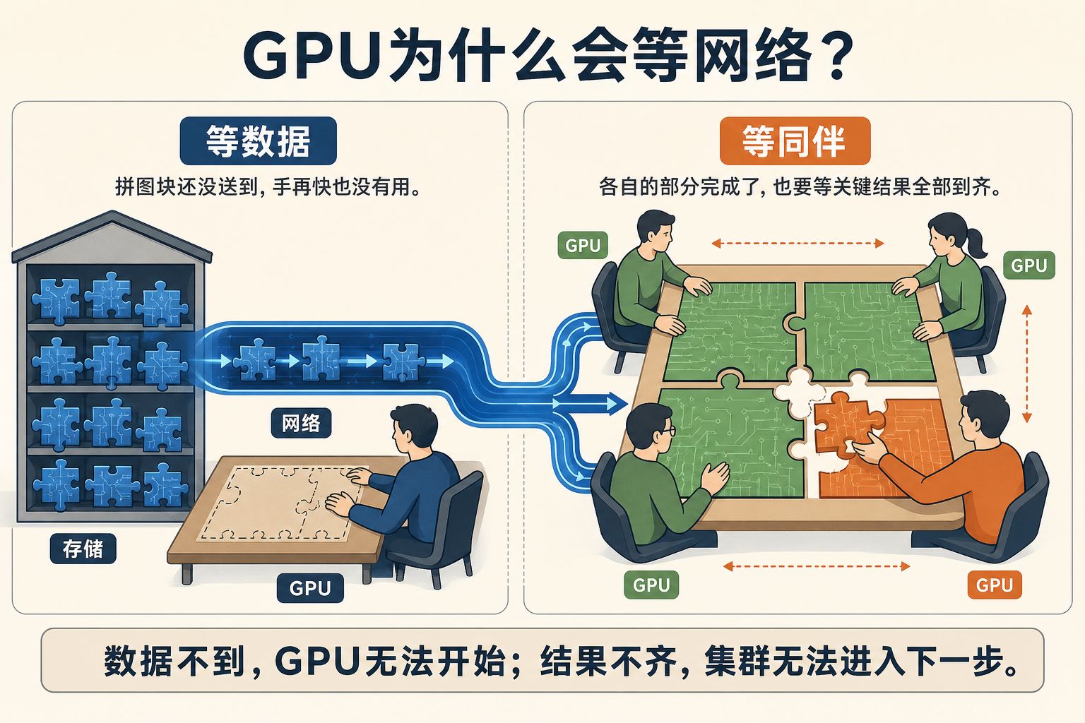GPU等待网络的拼图类比